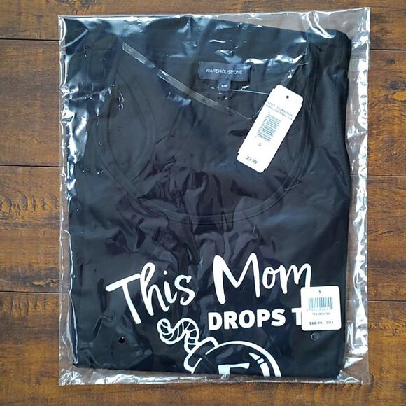 New With Tag Size Small Warehouse One Women's Black F Bomb‎ Racerback Tank - Picture 6 of 9